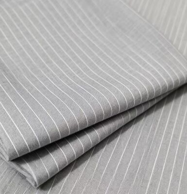 25%Rayon 75%Polyester 230gsm Vertical-Striped RT Suiting Grey Business Fabric