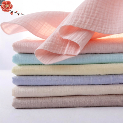 프리미엄 70% Bambu Fiber & 30% Combed Cotton Double Gaze Fabric with 40S Fine Yarn and 100 GSM for Luxurious Softness (우월한 부드러움을 위해 40S 얇은 가스와 100 GSM)
