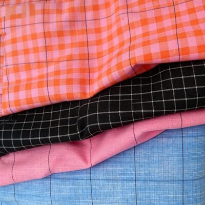 유니폼용 70% 폴리에스터 27% 레이온 3% 스판덱스 175gsm 선염 체크 수팅 원단